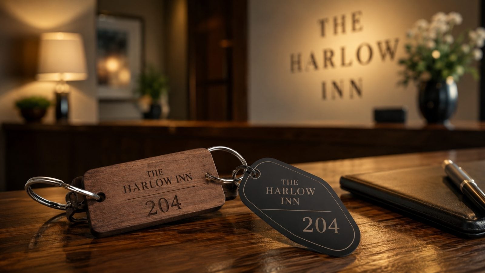 Custom printed motel keychains with logo