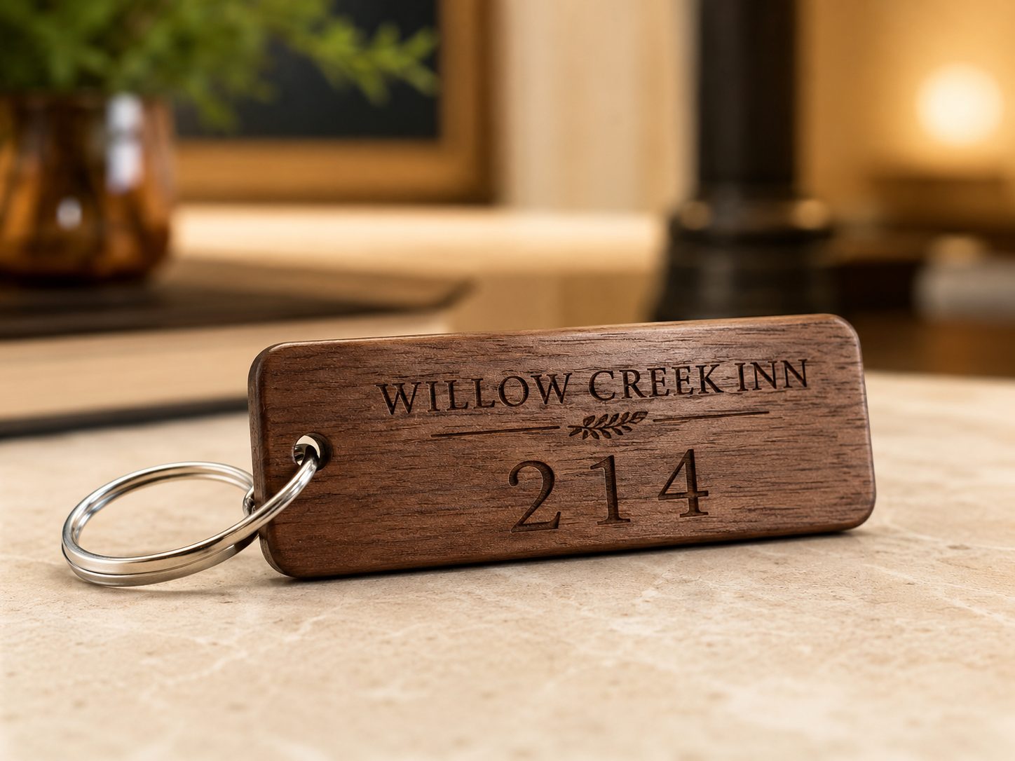 Wood Room Number Tag